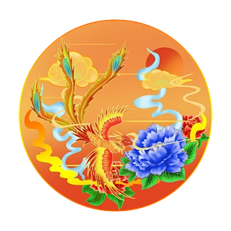 凤凰牡丹中国花鸟凤凰牡丹花系列