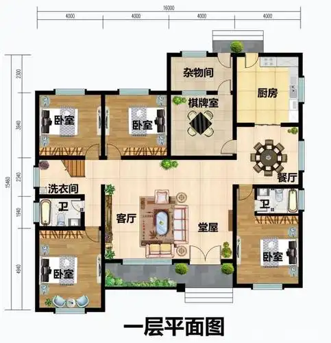 最受农村喜欢的四间平房设计图大全,平房建好了照样比别墅美