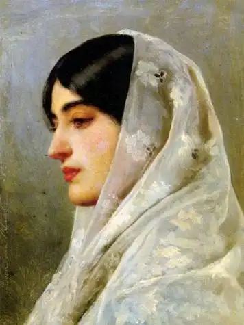 世界名画少女 世界名画少女抱着一个罐子