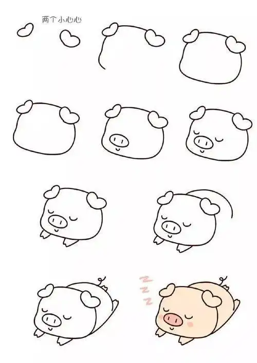 猪年可爱的小猪简笔画 真是超萌猪年《可爱的小猪》简笔画 真是超萌
