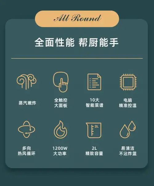 苏泊尔无油空气炸锅家用新款智能电炸锅全自动多功能小薯条机绿色