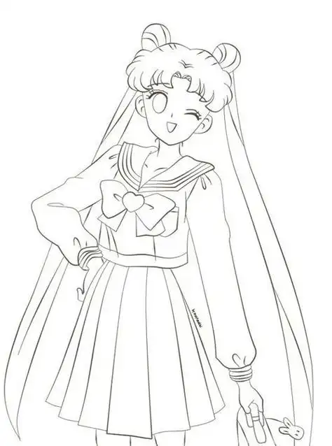 动漫小女孩简笔画教程 5女孩简笔画漂亮可爱图片美少女战士简笔画系列