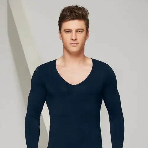 超薄超大低v领舒适极衣男士紧身保暖内衣套装优惠券