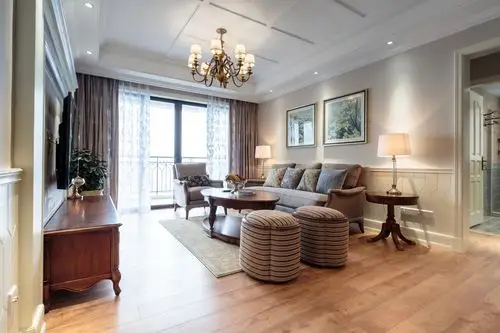 135平美式风格家客厅搭配图
