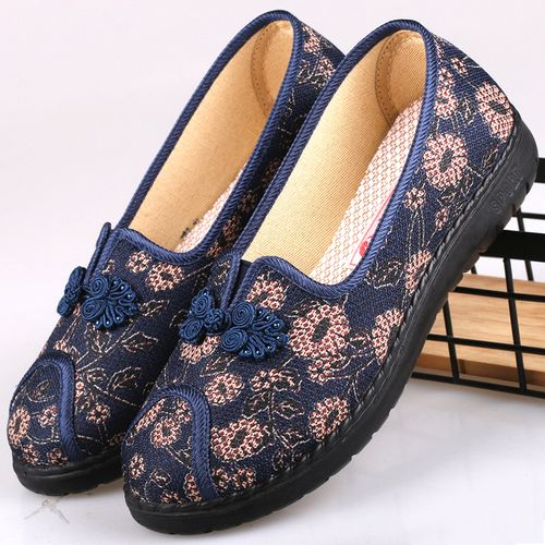 老北京奶奶鞋子新款平底防滑老人鞋老布鞋妈妈布鞋