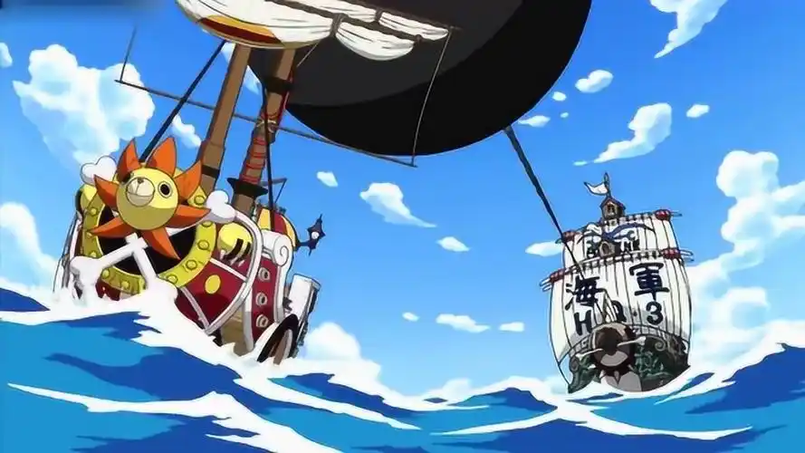 海贼王:"风来喷射",海贼船万里阳光号扬帆!起航!