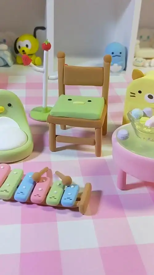 超轻粘土#角落生物小椅子,可爱的家具用粘土也能做