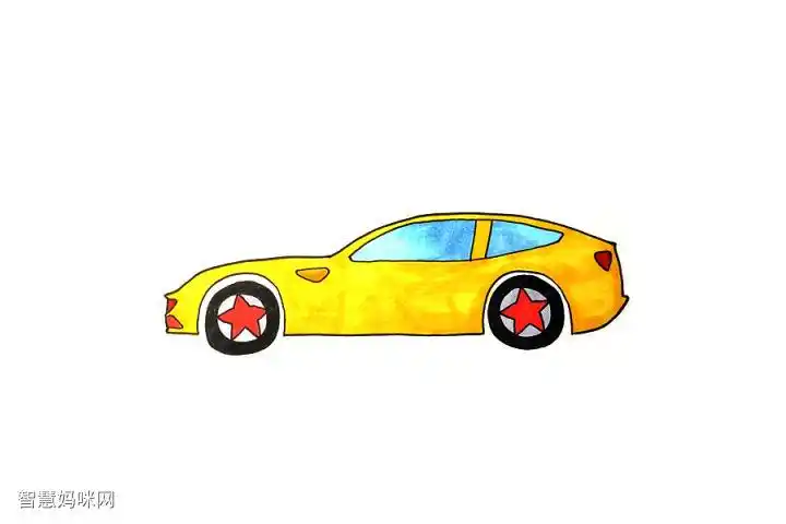 超简单跑车简笔画画法步骤
