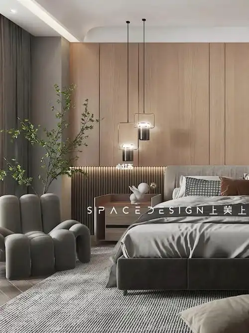 案例分享丨原木风卧室床头背景墙设计