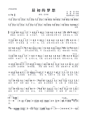 最初的梦想 范玮琪 歌谱 简谱