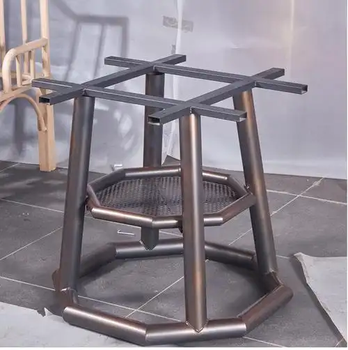 桌子腿茶几底座餐台脚餐厅餐桌脚铁艺吧台脚架方桌圆桌铁底座桌腿