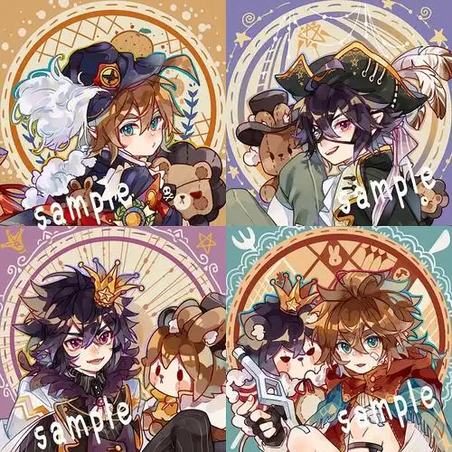 瑞典万代2022新款 玉和糖玩偶盛宴系列凹凸世界雷狮安迷修立牌徽章色