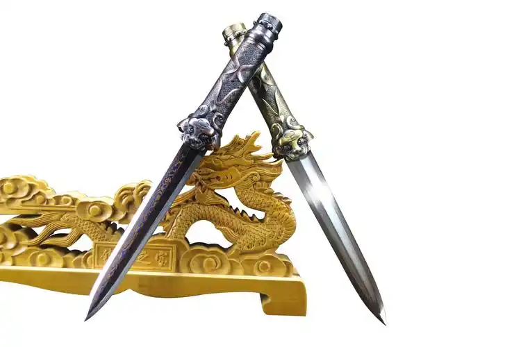 百炼花纹钢虎匕八面小短刀剑手工袖珍防身唐宝剑金属柄镇宅未开刃