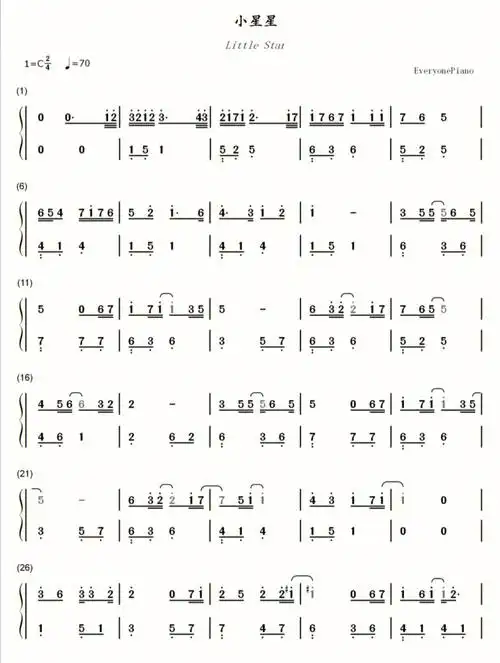 汪苏泷的小星星简谱来了