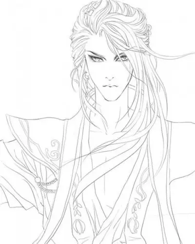 160张古风手绘线稿图片 古风动漫插画线稿图片素材 古风白描图_www.