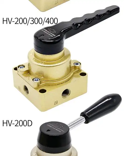 气动开关手转阀手扳阀hv200d气缸换向阀控制器三位四通手动阀气阀hv