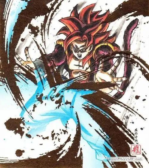 龙珠##龙珠周边#超级融合战士【悟吉塔】的万代art色纸系列水墨画