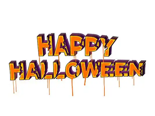 时尚万圣节英文happy halloween立体艺术字psd