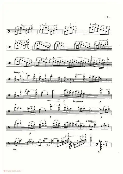 大提琴名曲乐谱《风笛舞曲/奥芬巴赫曲》