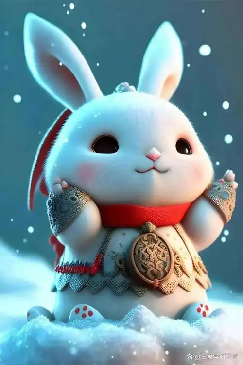 生肖兔在中国文化中被赋予了机智,温和和聪明的象征.
