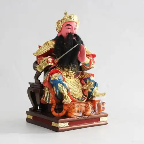 新品感天大帝神像 伯益 伯爷 老伯公树脂敦煌彩k金镇宅工艺品摆件