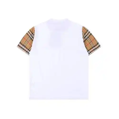 burberry/巴宝莉 经典格子袖拼接短袖 采用50支双股180g全棉面料 水洗