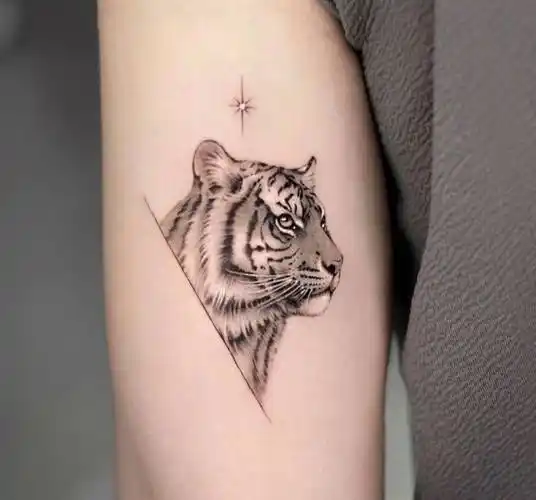 今天可能会颠覆您的认知,一大波适合女生的小老虎纹身萌虎纹身图案