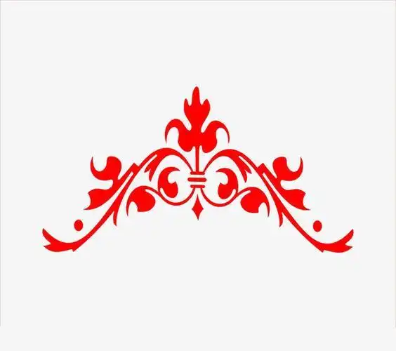 本设计抄报带花边剪纸花边图案大全简单图解法红色花纹圆形窗花花纹