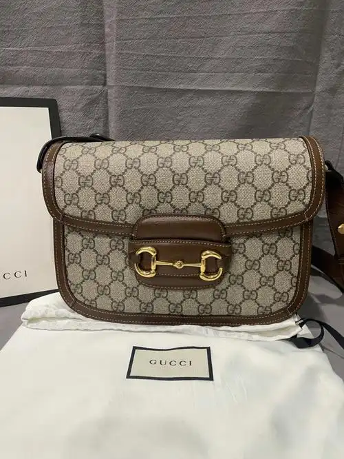 古驰gucci1955马鞍包棕色老花系列