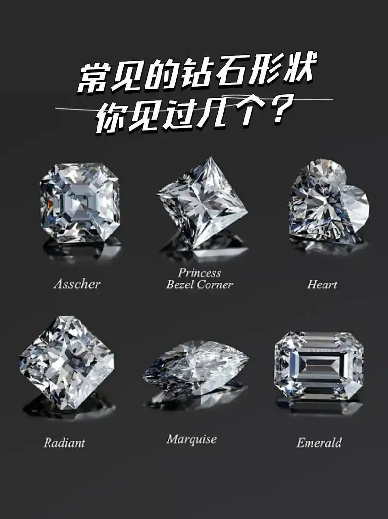 9种常见钻石96形状!干货秘籍.备婚求婚买钻戒95是很常见的 - 抖音