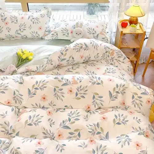 水晶家纺全棉100纯棉床品四件套被套床上用品宿舍床单笠款三件套4