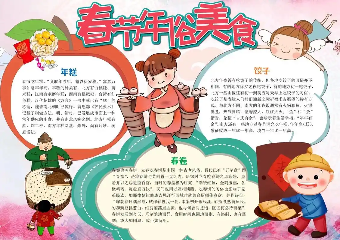 春节美食手抄报,2023新年好,过年啦我 - 抖音