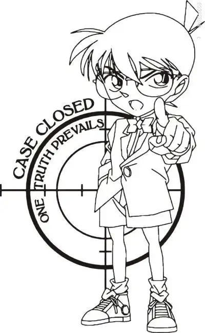 江户川柯南截图简笔画 手绘 线稿 300300绘画 名侦探柯南 江户川柯南