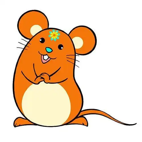 十二生肖老鼠简笔画彩色