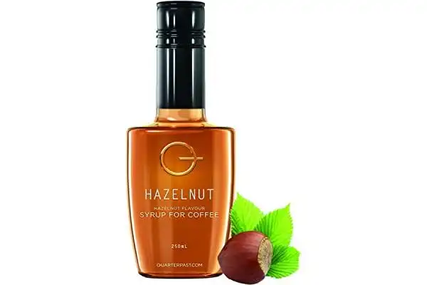 quarterpast hazelnut syrup for coffee zero vat, 250 ml