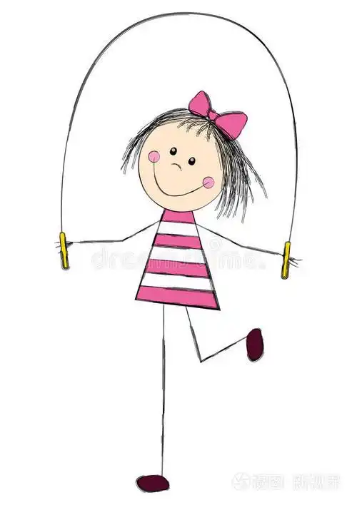 可爱的跳绳小女孩