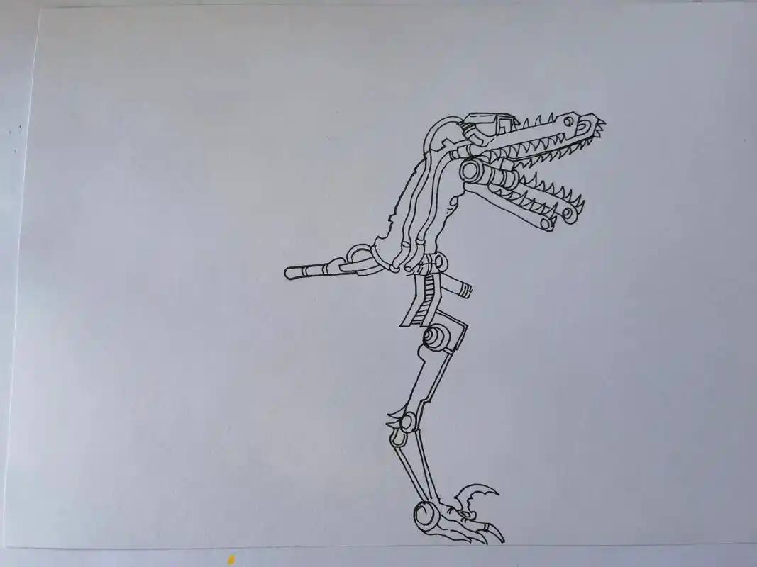 迅猛龙机甲绘画教程来啦.#恐龙#霸王龙#迅猛龙#机甲#图文伙