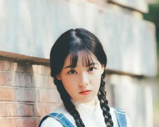 文艺双麻花辫美女壁纸