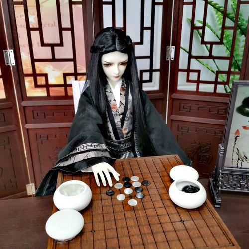 bjd/sd娃娃3分4分小布blythe古风拍照道具木质围棋盘13路五子棋盘