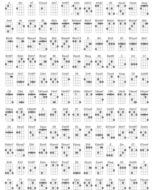 尤克里里必用全和弦图