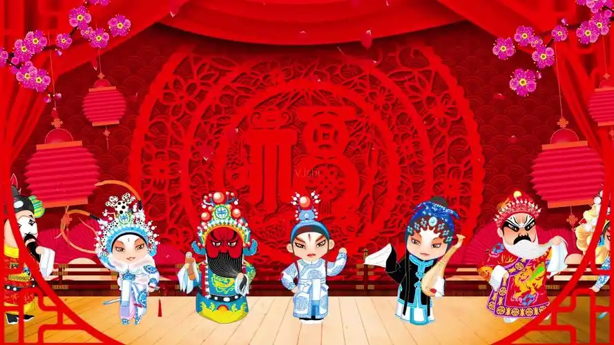 俏花旦配乐成品新年中国风戏曲京剧背景