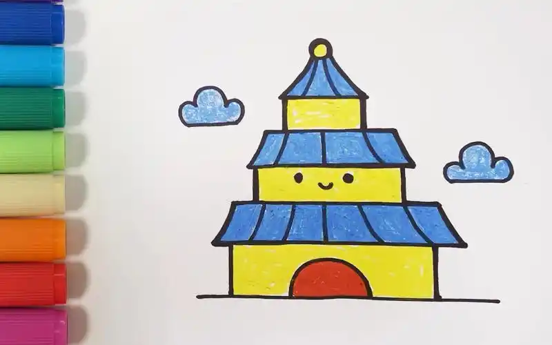 儿歌多多儿童简笔画 天坛 宝宝画天坛 一起去旅游