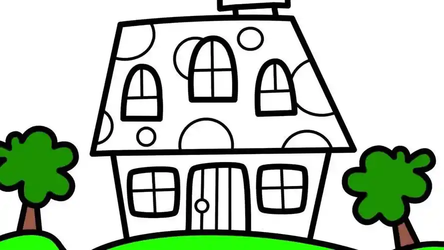 简笔画:彩色房子绘画涂鸦