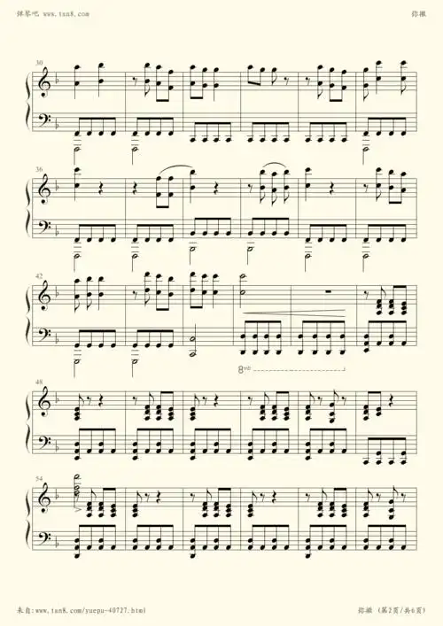 钢琴谱 - 布兰诗歌——the mass(弥撒)