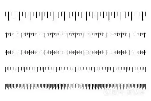 标尺刻度, 用于距离和重量,温度和速度.校准刻度.向量