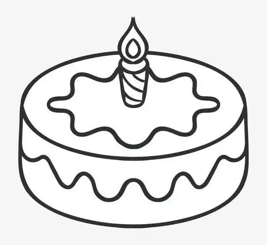 一层生日蛋糕简笔画