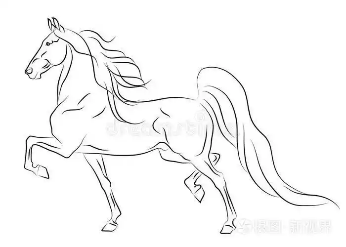 手绘矢量eps8野马阿拉伯马黄色和银色奔跑安达卢西亚马素描无缝纹理马