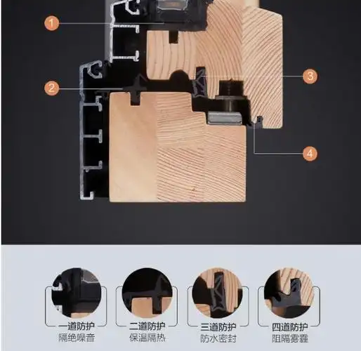 墨瑟落地平开铝包木门窗图片太空灰