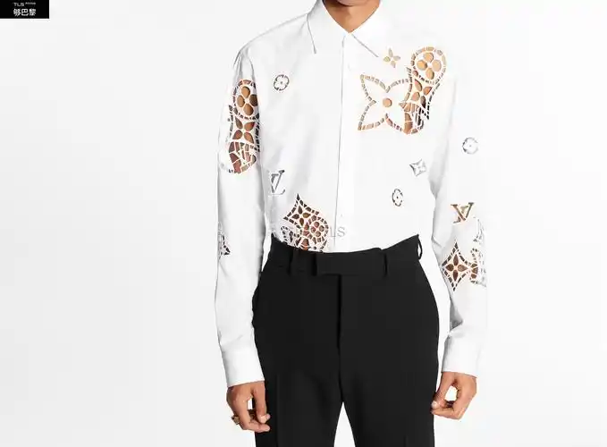 【包邮包税】 lv路易威登 21年春夏 男士 长袖衬衫 花卉英格兰刺绣