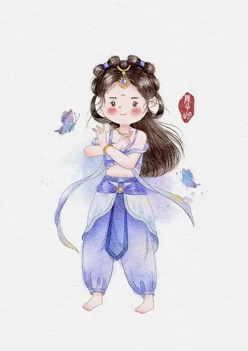 异域小美人q版古风人物附过程